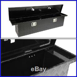 63x12x14 Black Aluminum Pickup Truck Trunk Bed Tool Box Trailer Storage+lock