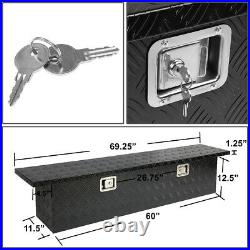 69X12X13.75 ALUMINUM PICKUP TRUCK TRUNK BED TOOL BOX TRAILER STORAGE WithLOCK