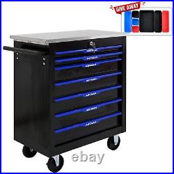 7 Drawer Rolling Tool Cart Lockable Tool Box on Wheel Storage Toolbox Cabinet