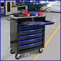 7 Drawer Rolling Tool Cart Lockable Tool Box on Wheel Storage Toolbox Cabinet