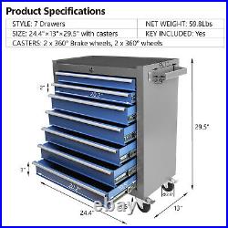 7-Drawer Rolling Tool Chest Cart Tool Box Tool Storage Cabinet for Garage