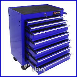 7-Drawer Single Door Tool Chest Workbench Rolling Tool Box Storage Cabinet US
