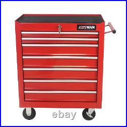 7-Drawer Single Door Tool Chest Workbench Rolling Tool Box Storage Cabinet US