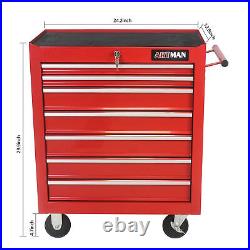 7-Drawer Single Door Tool Chest Workbench Rolling Tool Box Storage Cabinet US