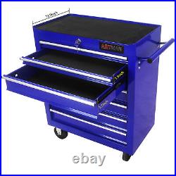 7-Drawer Single Door Tool Chest Workbench Rolling Tool Box Storage Cabinet US