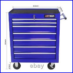 7-Drawer Single Door Tool Chest Workbench Rolling Tool Box Storage Cabinet US