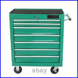 7 Drawers Rolling Tool Box Cart Tool Chest Tool Storage Cabinet with 4 Wheel Green