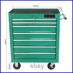 7 Drawers Rolling Tool Box Cart Tool Chest Tool Storage Cabinet with 4 Wheel Green