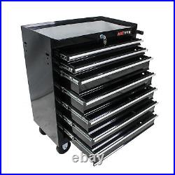 7 Drawers Rolling Tool Box Cart Tool Chest Tool Storage Cabinet with 4 Whees Black