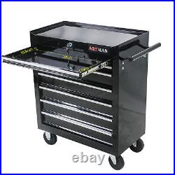 7 Drawers Rolling Tool Box Cart Tool Chest Tool Storage Cabinet with 4 Whees Black