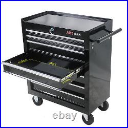 7 Drawers Rolling Tool Box Cart Tool Chest Tool Storage Cabinet with 4 Whees Black