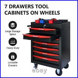 7 Drawers Rolling Tool Chest with Ball Bearing Tool Storage Cabinet Tool Organizer