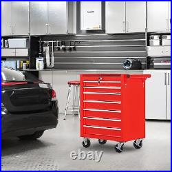 7 Drawers Tool Cart on Wheels, Rolling Tool Chest Mechanic Tool Storage Case Box