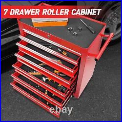 7 Drawers Tool Cart on Wheels, Rolling Tool Chest Mechanic Tool Storage Case Box