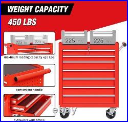 7 Drawers Tool Cart on Wheels, Rolling Tool Chest Mechanic Tool Storage Case Box