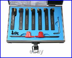7 Pc 1/2 Indexable Carbide Turning Tool Set in Fitted Box, #2387-2004