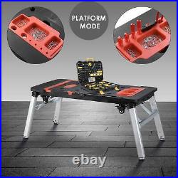 7-in-1 Portable Workbench Multifunctional Folding Work Table Scaffold Dolly NEW