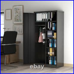 71 Lockable Garage Tools Office Storage Cabinet Metal with4 Adjustable Shelves