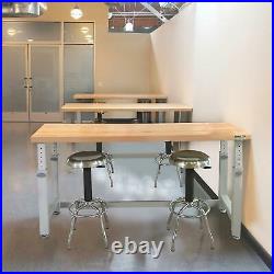 72 Adjustable Height Heavy-Duty Wood Top Workbench Hardwood Tabletop Sturdy