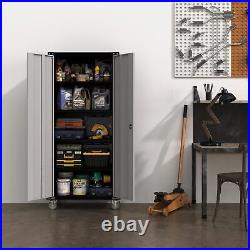 72'' Tall Rolling Garage Tool Storage Cabinet Tool Box with Locking Doors NEW