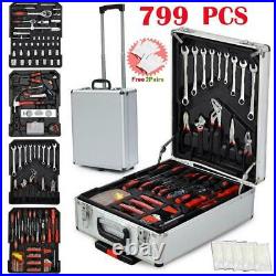 799 PCS Hand Tool Set Mechanics Kit Wrench Socket Toolbox Castors Trolley Keys