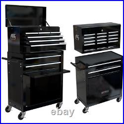 8-Drawer Black High Capacity Rolling Tool Chest Tool Storage Cabinet With Wheels