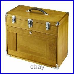 8 Drawer Hard Wood Tool Box Chest Cabinet Storage Mechanic Single Key Locking