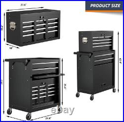 8-Drawer High Capacity Rolling Tool Box, Removable Cabinet Storage Tool Chest wi