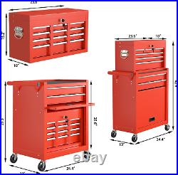 8-Drawer High Capacity Rolling Tool Chest, Removable Cabinet Storage Tool Box wi