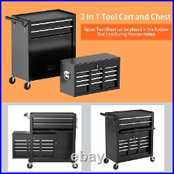 8-Drawer High Capacity Rolling Tool Chest, Removable Cabinet Storage Tool Box wi