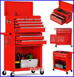 8-Drawer High Capacity Rolling Tool Chest, Removable Cabinet Storage Tool Box wi