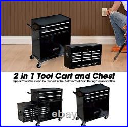 8-Drawer Rolling Tool Box, Removable Cabinet Storage Tool Chest with Wheels