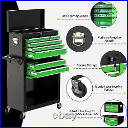 8 Drawer Rolling Tool Chest, Large Capacity Rolling Tool Box, Blackgreen