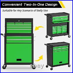 8 Drawer Rolling Tool Chest, Large Capacity Rolling Tool Box, Blackgreen