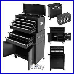 8-Drawer Rolling Tool Chest Steel Combination Set Black