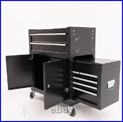 8-Drawer Rolling Tool Chest Steel Combination Set Black