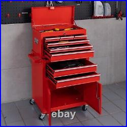 8-Drawer Rolling Tool Chest Steel Combination Set Red