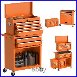 8-Drawer Rolling Tool Chest Tool Box with Wheels 2-in-1 Detachable Storage Cabinet