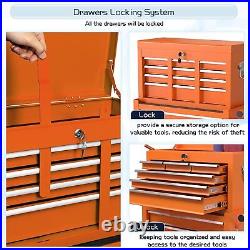 8-Drawer Rolling Tool Chest Tool Box with Wheels 2-in-1 Detachable Storage Cabinet