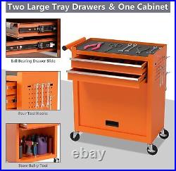 8-Drawer Rolling Tool Chest Tool Box with Wheels 2-in-1 Detachable Storage Cabinet