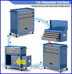 8-Drawer Rolling Tool Chest with Wheels, Removable Tool Box Organizer, Detachable