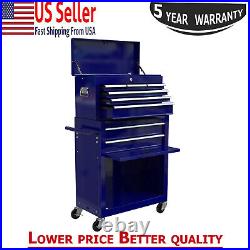 8 Drawer Tool Chest Storage Cabinet Tool Box Wheels Storage Cabinet Rolling NEW
