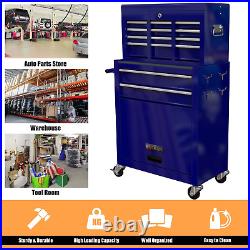 8 Drawer Tool Chest Storage Cabinet Tool Box with Wheels Rolling Storage Cabinet