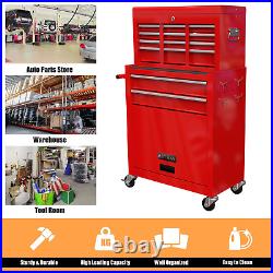 8 Drawer Tool Chest Storage Cabinet Tool Box with Wheels Storage Cabinet Rolling