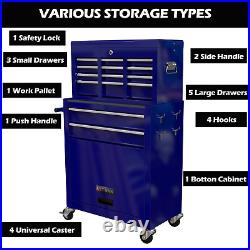 8 Drawer Tool Chest Storage Cabinet Tool Box with Wheels Storage Cabinet Rolling