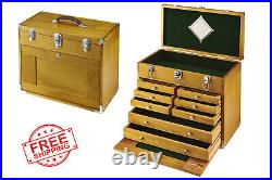 8 Drawer Wooden Hard Wood Tool Chest Box Storage Cabinet Craft Mechanic Home
