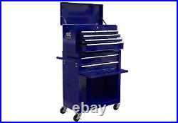 8-Drawers Rolling Tool Box Cart Tool Chest Tool Storage Cabinet with Wheels Blue