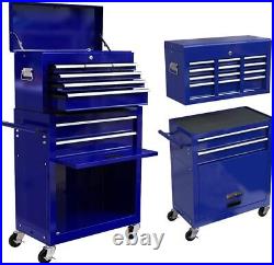 8 Drawers Rolling Tool Chest Cabinet with Locking Detachable Organizer Tool Box