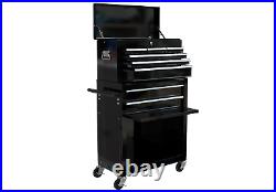 8-Drawers Rolling Tool Chest Metal Storage Tool Box with Wheels & Lock-Black