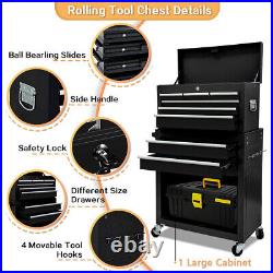 8-Drawers Rolling Tool Chest Metal Tool Box with Lockable Wheels Tool Storages